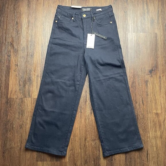 Judy Blue JB88807 High Waist Wide Leg Crop Jeans Womens 5/27 Navy Blue